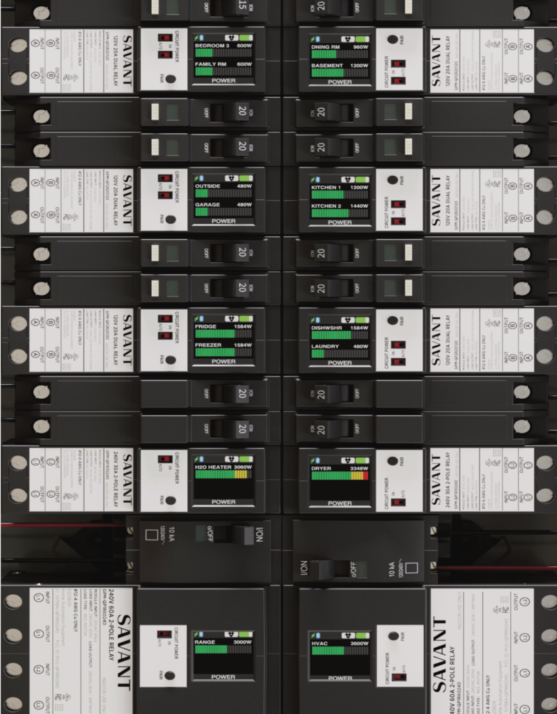 Proseo Savant Dimmers install directly into a standard electrical panel